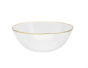 CB2560 Clear Salad Bowl with Gold Rim - 8.5"D