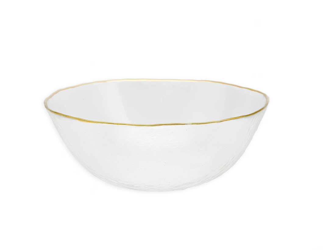 CB2560 Clear Salad Bowl with Gold Rim - 8.5