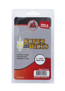 50pk. Super Wick 2 1/2" wick Large Tab