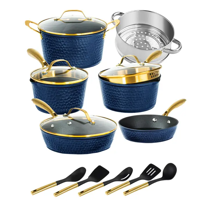 9095 Granitestone Diamond (Navy) 15 Piece Cookware Set