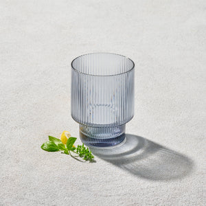 VD-5719- SM Malibu, Ribbed Rocks Glass, Smoked, 10 oz