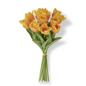 13 Inch Light Orange Real Touch Parrot Tulip Bundle (12 Stems)