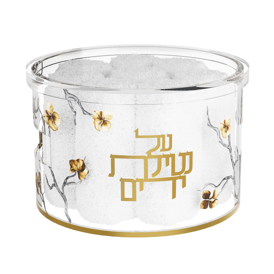 TBGB01H Golden Branch Towel Box - Hebrew