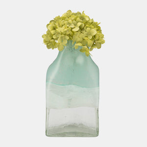 14710-05 Glass 13" Bottle Vase, Aqua Haze