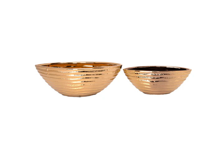 45782-2 Ceramic Oval Shape Shape Smooth Body Gold Finish 11.80