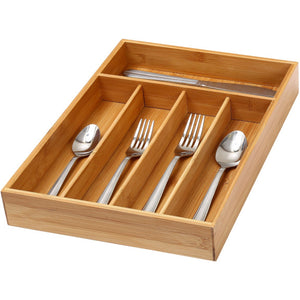 5-Slot Bamboo Drawer Organizer