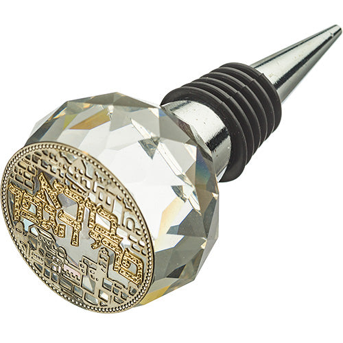 UK49210 Crystal Wine Stopper 9 cm with Laser Cut Plaque