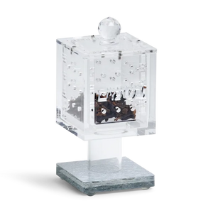 185009 Acrylic Besomim Holder with Silver Glitter Base