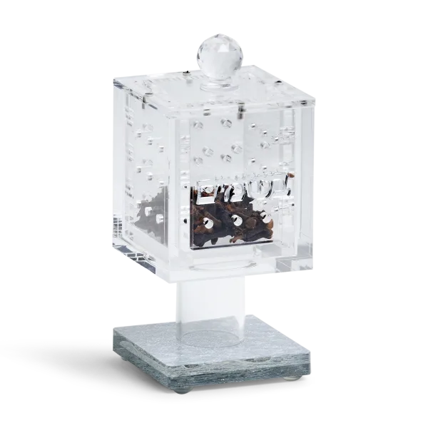 185009 Acrylic Besomim Holder with Silver Glitter Base