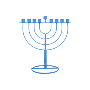 Wire Hanukkah Menorah Blue