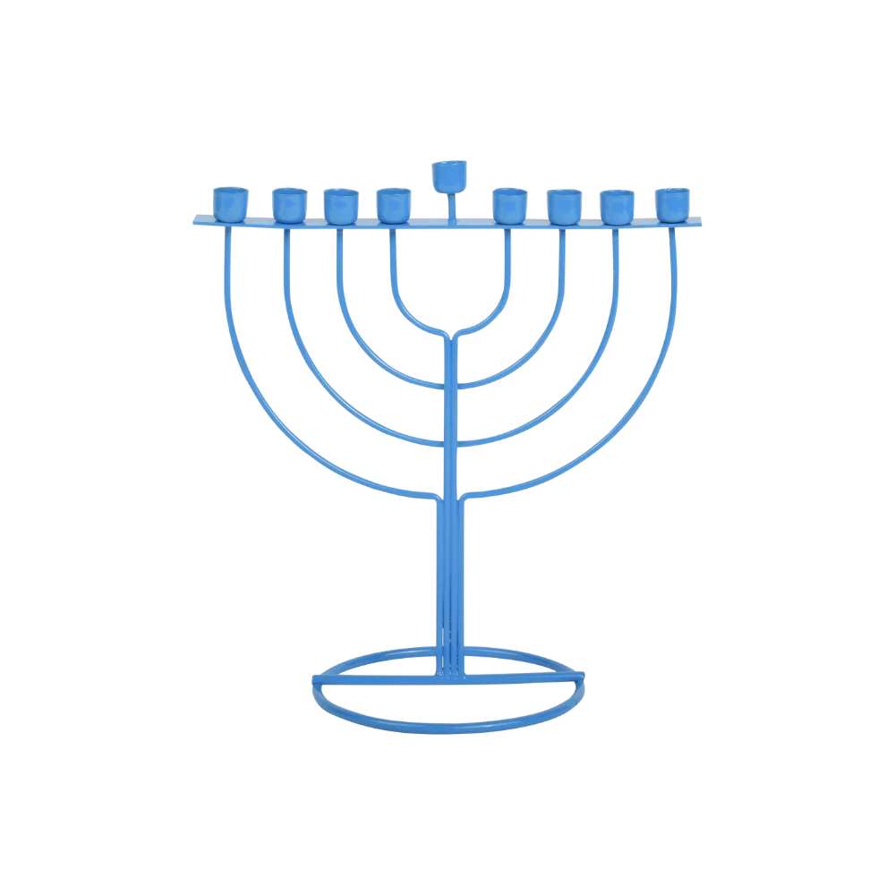 Wire Hanukkah Menorah Blue