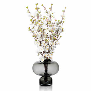 VAF-T-SG-PB Vase FLower - Tall - Smoked Grey Peach Blossom