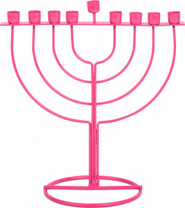 Pink Wireframe Menorah