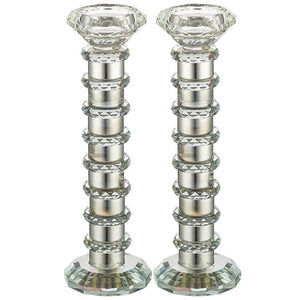 UK40664 Pair of Crystal Elegant Candlesticks 22.5 cm