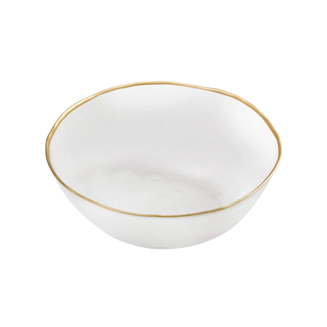 CDB2555 Clear Bowl with Gold Rim