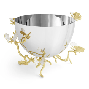 174502 BUTTERFLY GINKGO GOLD SRV BOWL