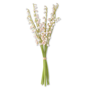 17 Inch Pink Real Touch Lily of The Valley Bundle (9 Stems)