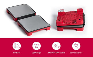 HOTMAT 2 DISH CONNECT WARMING PLATE-- Red