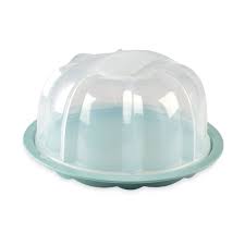 Translucent Bundt Cake Keeper Aqua