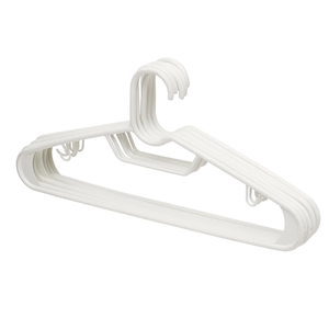 6PC PLASTIC HANGER SET WHITE