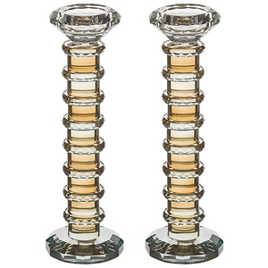 UK49650 Pair of Crystal Elegant Candlesticks 22.5 cm