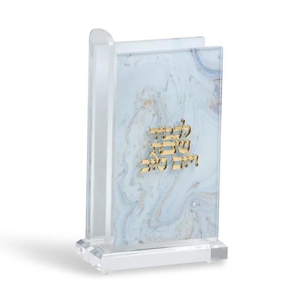 183427 Acrylic Match Box with Blue Marble Design 4.75