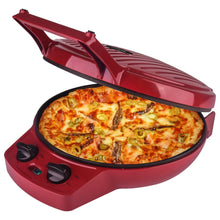 Load image into Gallery viewer, Courant 12 Inch Electronic Pizza Maker w/ Dial, Opens 180°, Red
