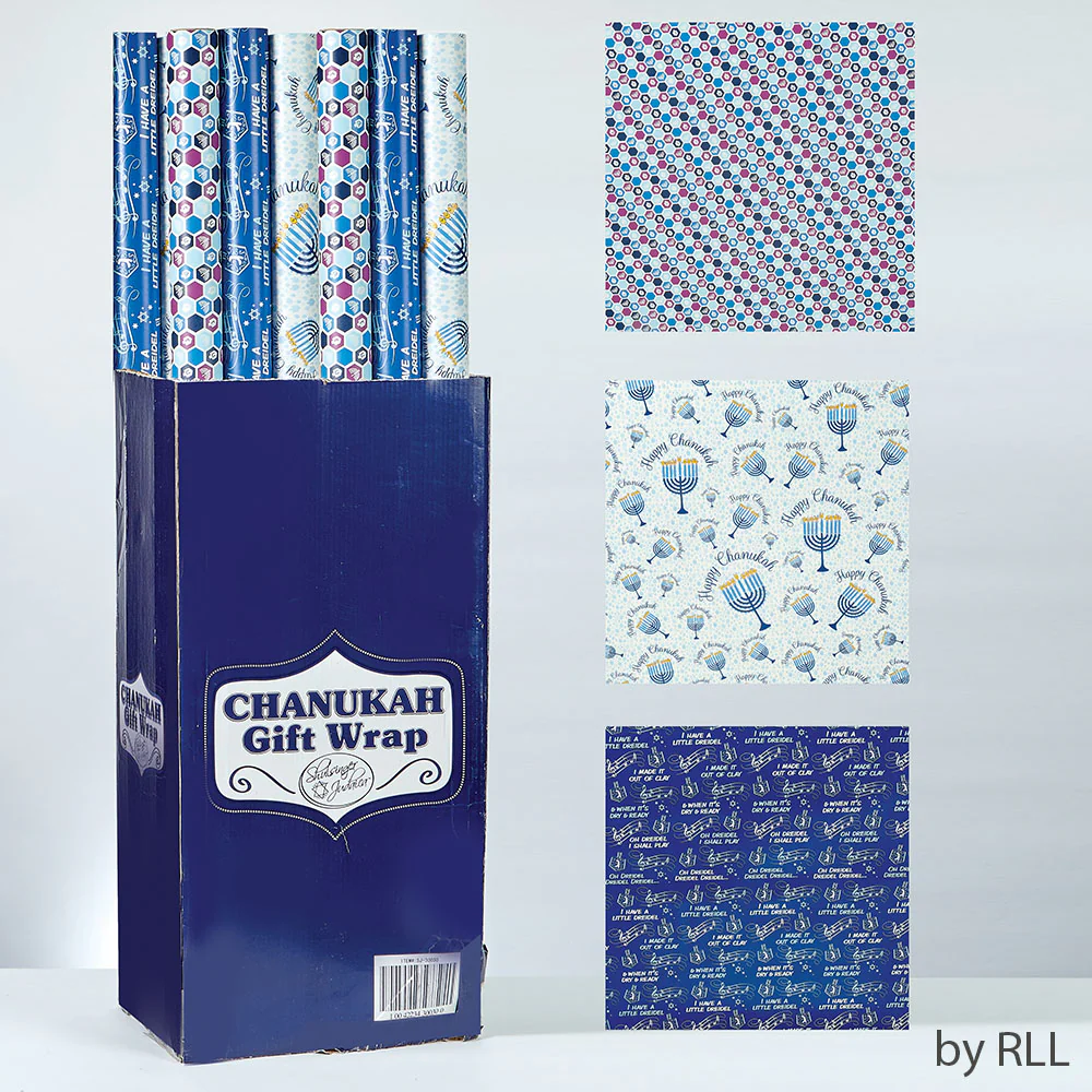 Chanukah Wrapping paper - Blue Design Assorted