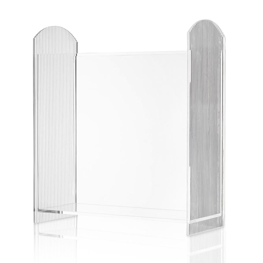 RIB-MGH-CL Ribbed Magazine Holder - Clear 13” x 12” x 5”