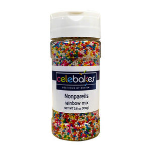 Celebakes Rainbow Mix Nonpareils, 3.8 oz.