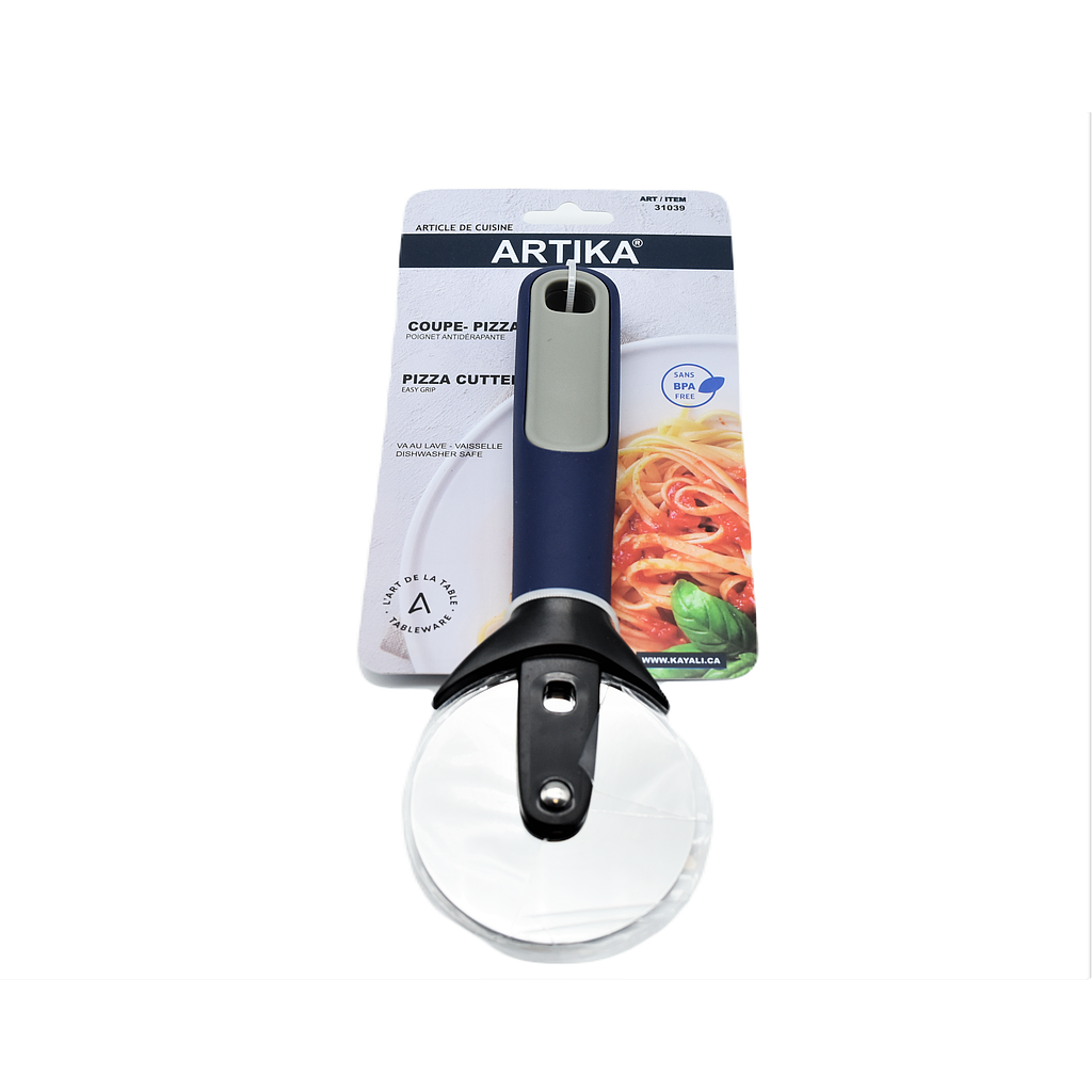 Artika - Easy Grip Pizza Cuter, Blue Silicone Handle