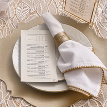 Load image into Gallery viewer, RH-PU-SC-W-GO Rosh Hashana Leather Simanim Card &amp; Pouch - White &amp; Gold
