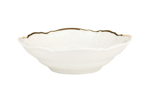 Bernadotte Serving Bowl White with Gold Rim