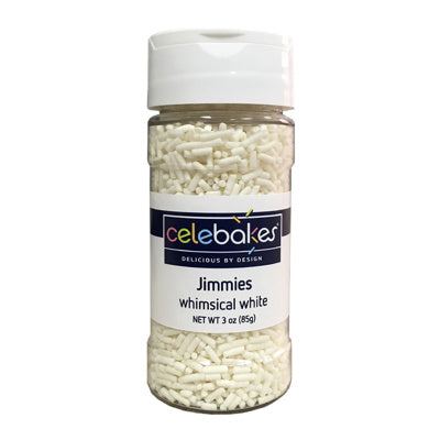 Celebakes Whimsical White Jimmies, 3 oz.