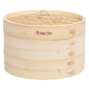 BAMBOO STEAMER 10" 3 PC SET