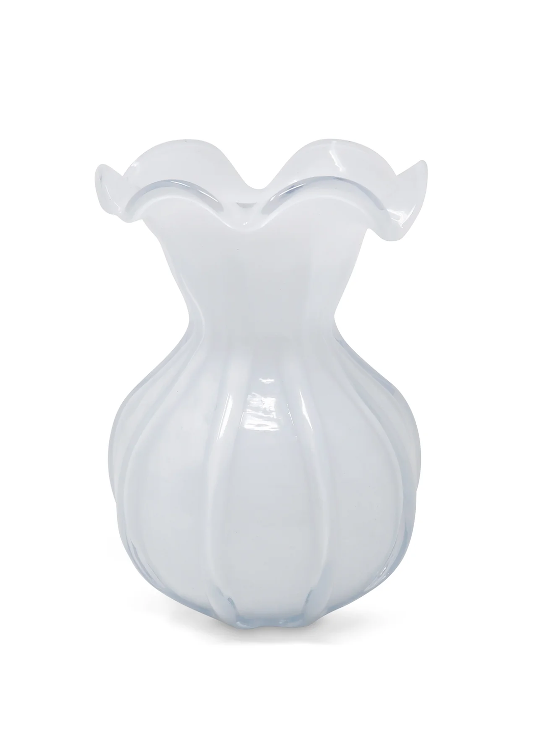 VWV5024 White Glass Vase Small 5.5