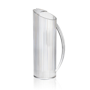 RIB-LP-CL LUXE Ribbed Lucite Pitcher - Clear - H 11.5” x 4” Diameter