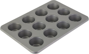 KitchenAid 12-Cup Nonstick Aluminized Steel Muffin Pan, Contour Silver