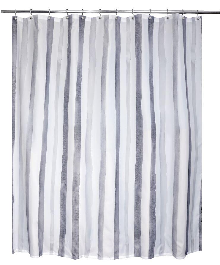 Watercolour Striped Fabric Shower Curtain - Moda at Home