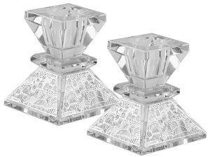 CH1016 Crystal And Silver Mini Candlestick 2.5"H