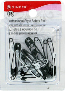 SINGER-SAFETY PINS-BLACK&WHITE 25 ct