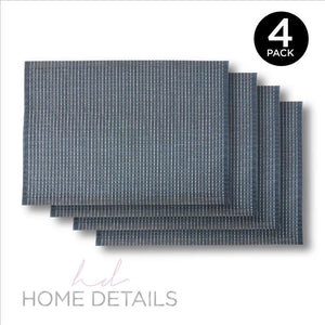 Woven Look PVC Placemat 12x18inch - Navy