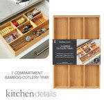 7 Compartment Bamboo Cutlery Tray