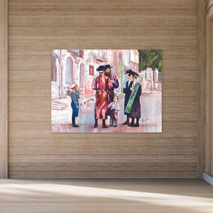 Meah Shearim Sukkah Scene | Sukkah Sign 32" x 24" Acrylic