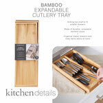 3 Compartment Bamboo Expandable Storage Box (Great for Drawer)