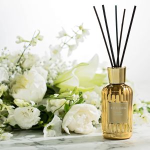 Spring Gold Metalic White Flower Reed Duffuser 180 ML