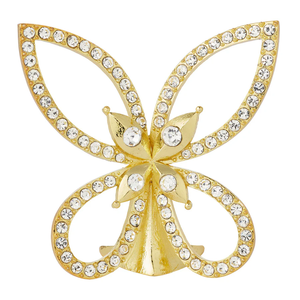 FG2500 Gold Papillon Figurine with Crystals