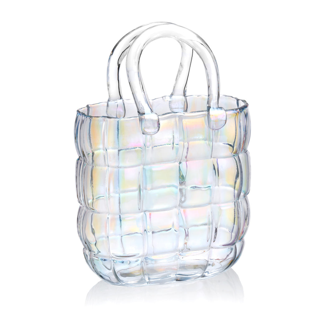 27227 RUNWAY BAG VASE CLR IRIDESCENT