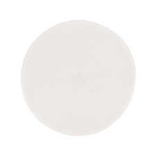 Load image into Gallery viewer, Pearl Trimmed Round Placemat White
