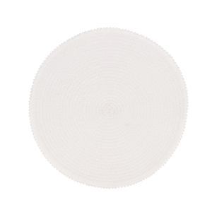 Pearl Trimmed Round Placemat White